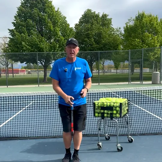 The founder, a working tennis and pickleball coach, on his home court